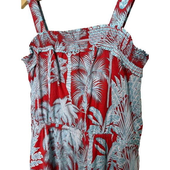Talbots Oasis Palm Voile Fit & Flare Midi Dress Size 14P Beach Resort Cruise - Picture 3 of 7